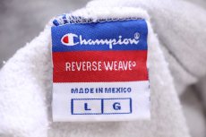 画像5: 00s Championチャンピオン CONCORDIA 35 COLLEGE 三段中抜き 染み込みプリント リバースウィーブ スウェットパーカー 杢ライトグレー L (5)