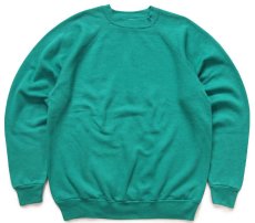 画像1: 90s USA製 TULTEX 無地 スウェット エメラルドグリーン L★ブランク (1)