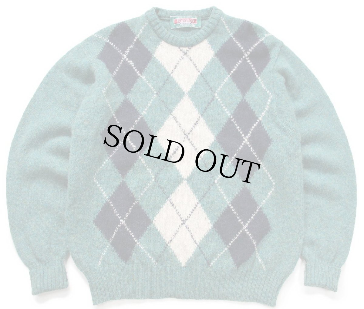 画像1: 80s アイルランド製 Shannon TRADERS アーガイル柄 シェットランド ウールニット セーター XL (1)