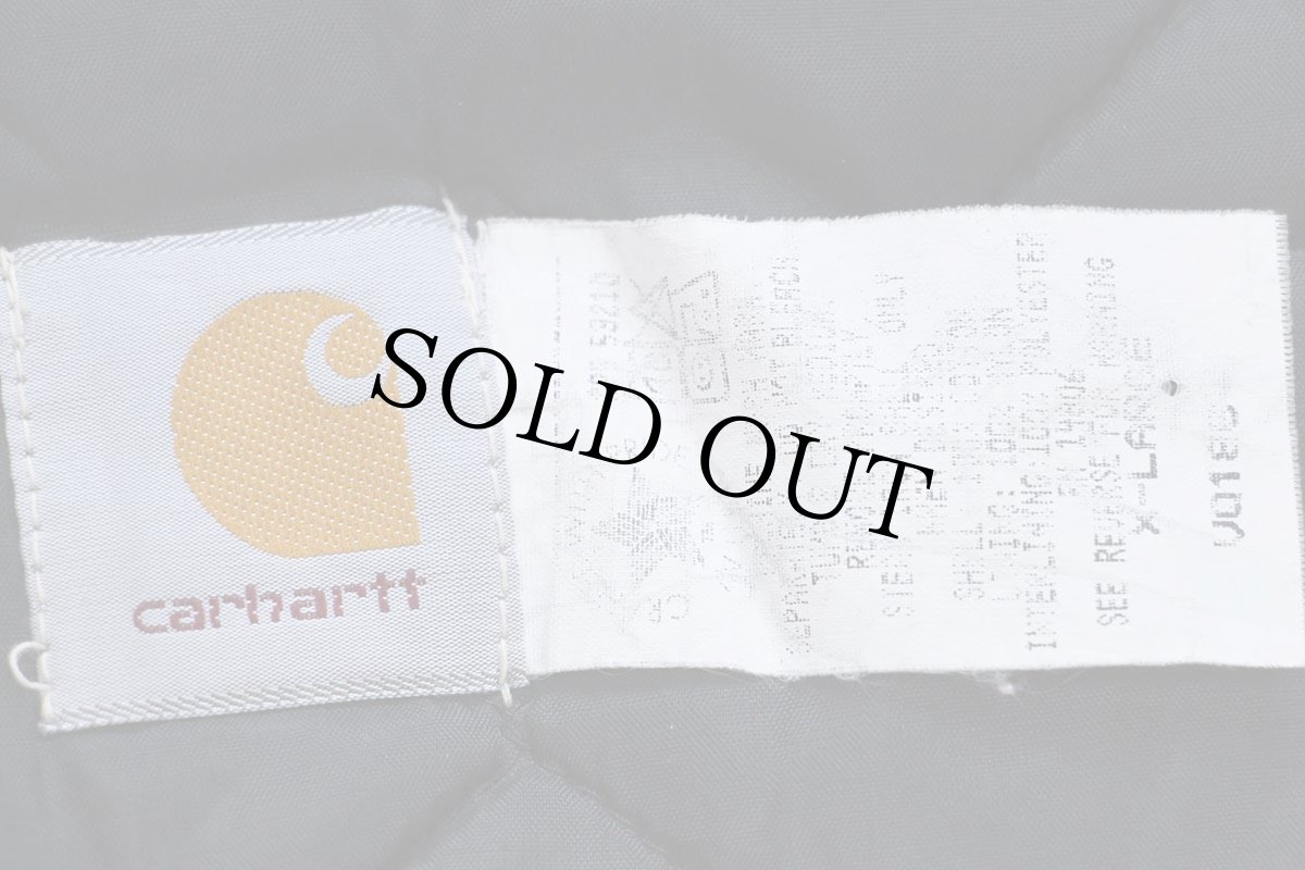 画像5: 90s USA製 carharttカーハート Sierra Circuit Finals Roo-hide SADDLERY カンガルー 刺繍 キルティングライナー ダックベスト 茶 XL (5)