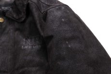 画像7: 00s NRA LIFE MEMBER 薄中綿入り ヌバック レザージャケット 黒 M (7)