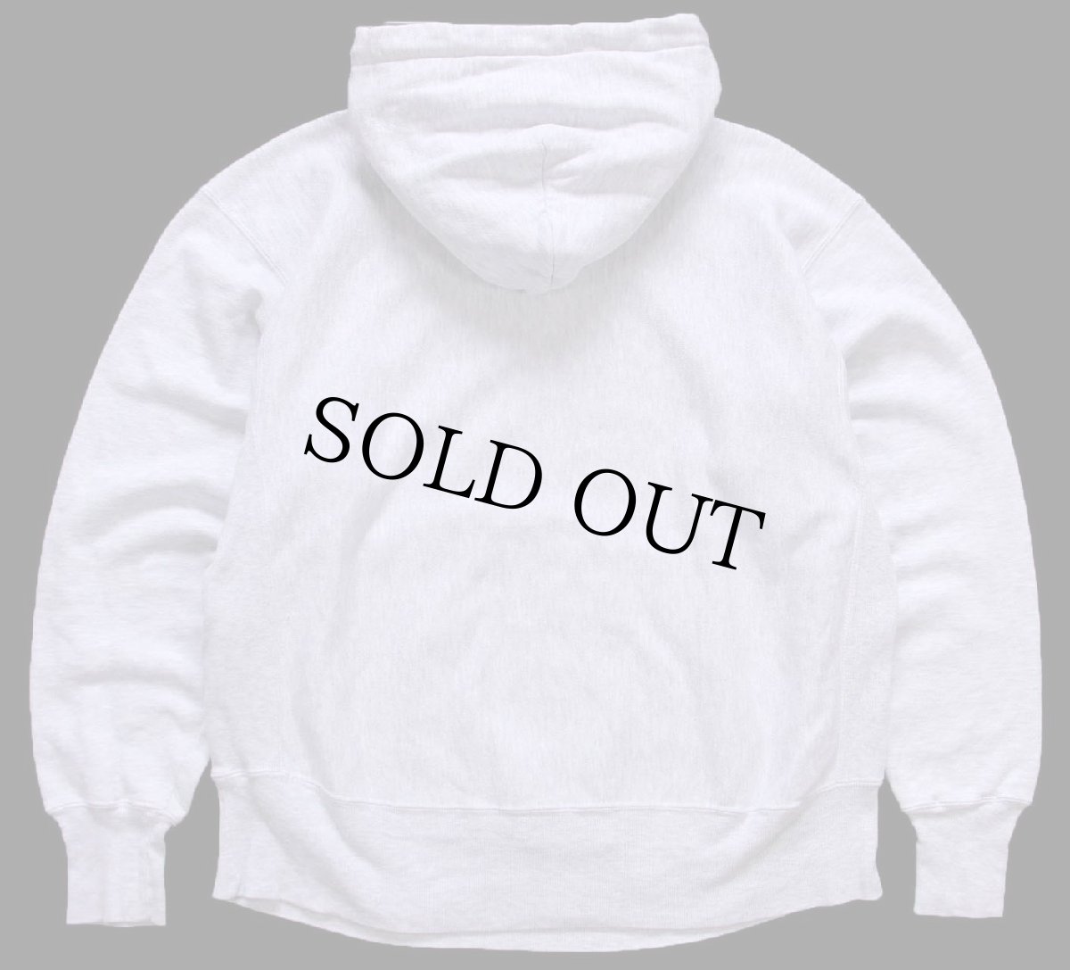 画像2: 00s Championチャンピオン CONCORDIA 35 COLLEGE 三段中抜き 染み込みプリント リバースウィーブ スウェットパーカー 杢ライトグレー L (2)