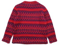 画像2: 70s スウェーデン製 ICELAND JERSEY MODELLER ノルディック柄 ボートネック ウールニット セーター M (2)