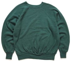画像1: 80s USA製 Wranglerラングラー 無地 スウェット 緑 L★ブランク (1)
