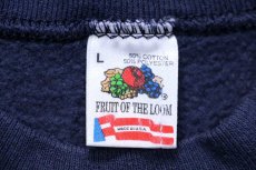 画像4: 80s USA製 FRUIT OF THE LOOM 無地 スウェット 紺 L★ブランク (4)
