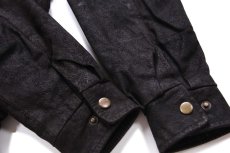 画像8: 00s NRA LIFE MEMBER 薄中綿入り ヌバック レザージャケット 黒 M (8)