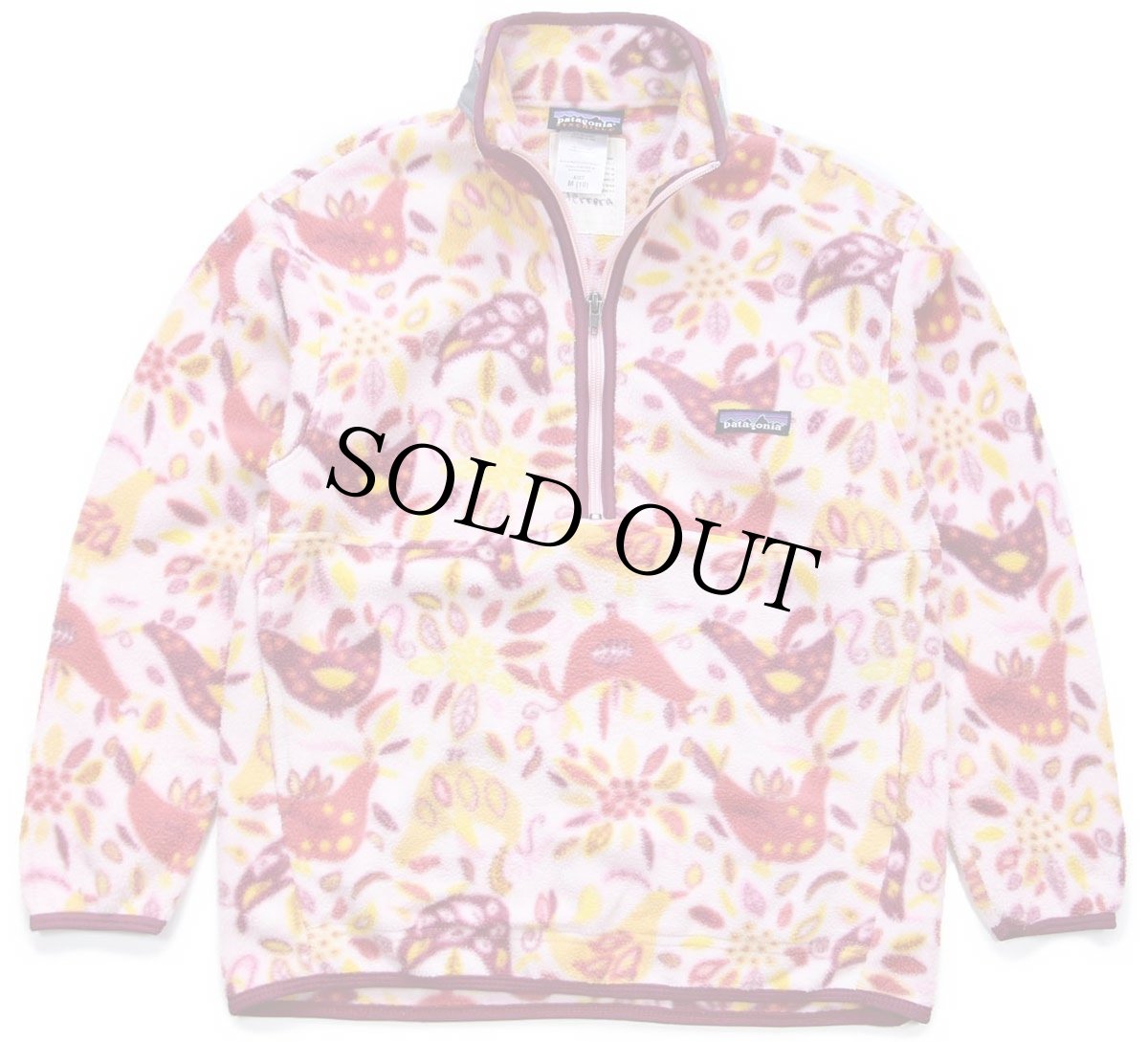 画像1: 00s patagoniaパタゴニア 総柄 マースピアル ハーフジップ プルオーバー シンチラ フリース KIDS' M (1)