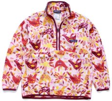 画像1: 00s patagoniaパタゴニア 総柄 マースピアル ハーフジップ プルオーバー シンチラ フリース KIDS' M (1)