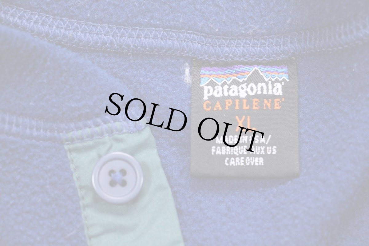 画像4: 90s USA製 patagoniaパタゴニア CAPILENEキャプリーン Expedition Weight Wallace Beery インナー フリース 濃青 XL (4)