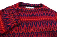 画像3: 70s スウェーデン製 ICELAND JERSEY MODELLER ノルディック柄 ボートネック ウールニット セーター M (3)