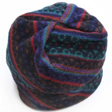 画像3: 90s USA製 EMS ロゴ刺繍 総柄 フリースキャップ (3)