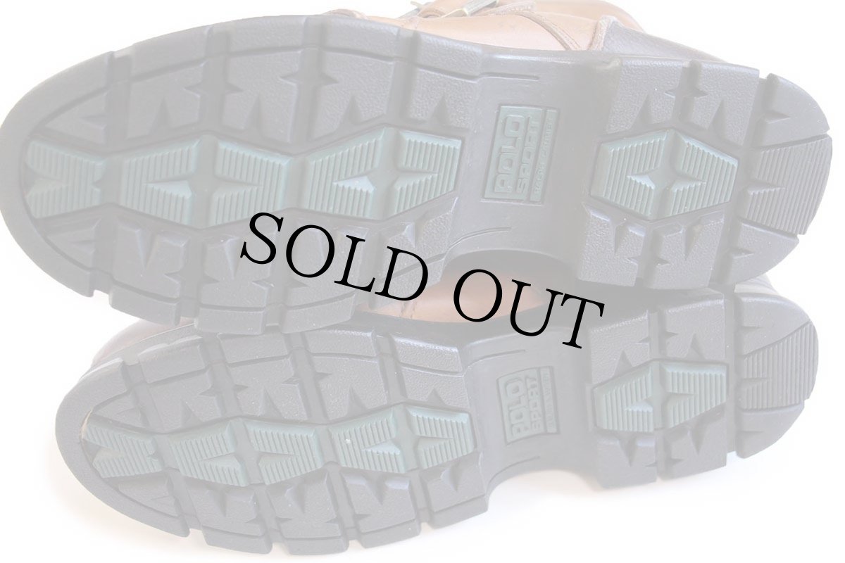 画像5: 90s POLO SPORT ポロ スポーツ ラルフローレン サイドジップ レザーブーツ 茶 10D (5)