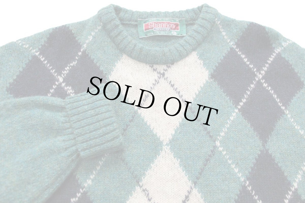 画像3: 80s アイルランド製 Shannon TRADERS アーガイル柄 シェットランド ウールニット セーター XL (3)