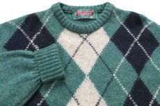 画像3: 80s アイルランド製 Shannon TRADERS アーガイル柄 シェットランド ウールニット セーター XL (3)
