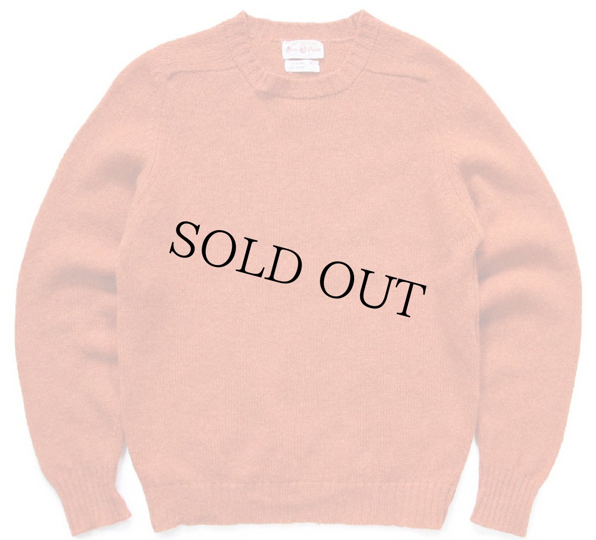 画像1: 70s 英国製 Alan Paine 無地 サドルショルダー シェットランド ウールニット セーター レンガ 40 (1)