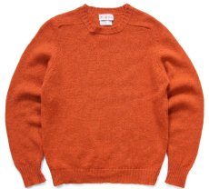 画像1: 70s 英国製 Alan Paine 無地 サドルショルダー シェットランド ウールニット セーター レンガ 40 (1)