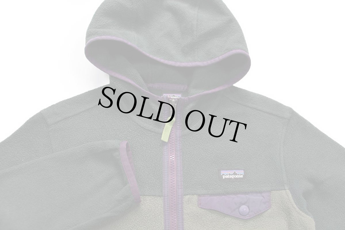 画像3: patagoniaパタゴニア バイカラー シンチラ ライトウェイト フリース スナップT フーディー キッズ S (3)