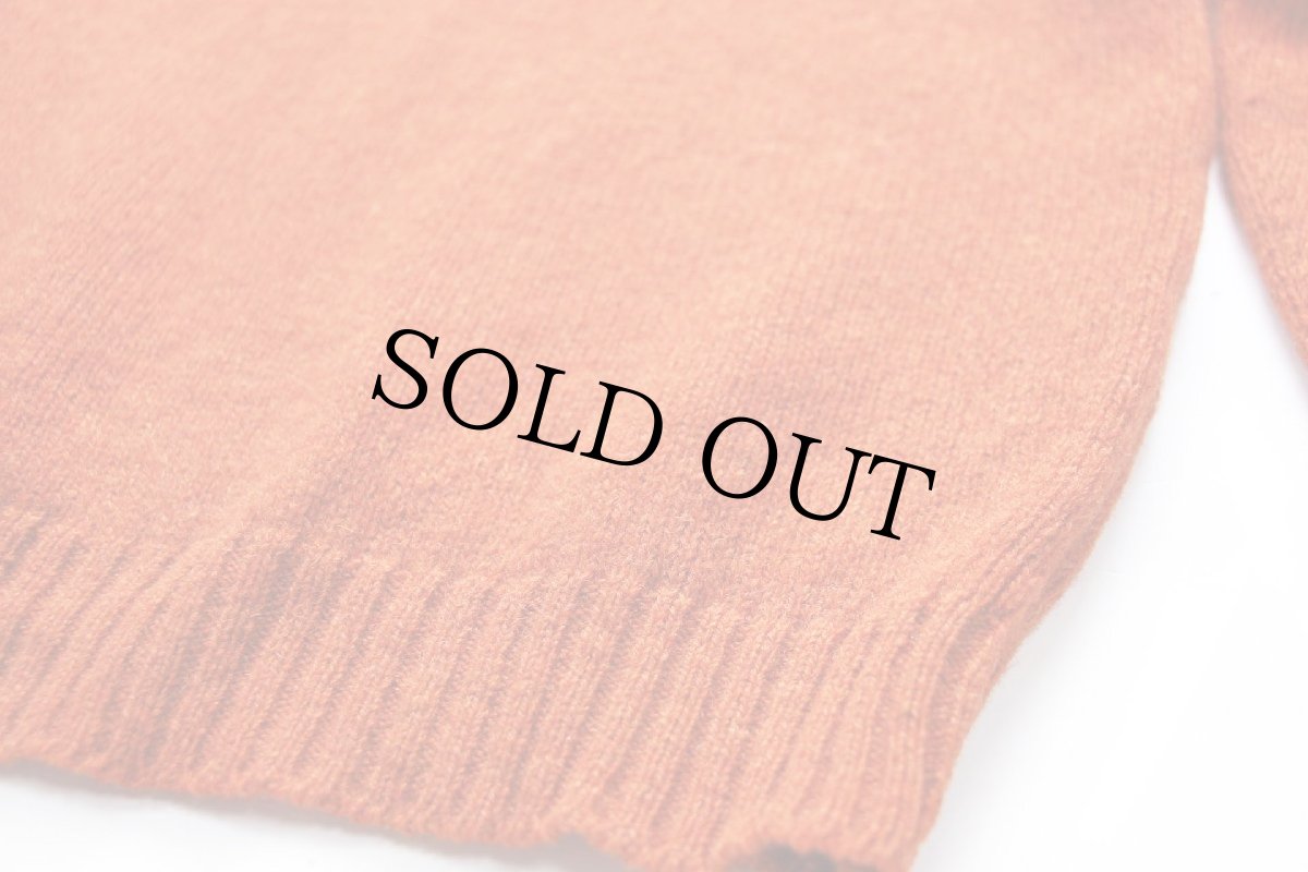 画像5: 70s 英国製 Alan Paine 無地 サドルショルダー シェットランド ウールニット セーター レンガ 40 (5)