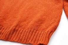 画像5: 70s 英国製 Alan Paine 無地 サドルショルダー シェットランド ウールニット セーター レンガ 40 (5)