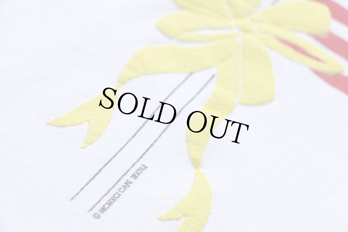 画像4: 80s USA製 星条旗 リボン 発泡プリント スウェット 白 XL (4)