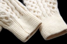 画像6: アイルランド製 GAELTARRA ケーブル編み ウールニット カーディガン ナチュラル L★フィッシャーマン (6)