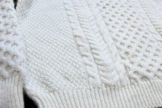 画像5: 90s アイルランド製 L.L.Bean ケーブル編み ウールニット セーター ナチュラル XL★フィッシャーマン (5)