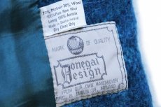 画像5: アイルランド製 Donegal Design スタンドカラー ハンドニット モヘヤ×ウール パイル ロング コート ブルー ミックス (5)
