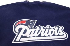 画像4: 00s Reebokリーボック NFL Patriots キルティングライナー メルトン ウールスタジャン 紺 3XL★特大 (4)