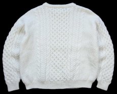 画像2: 90s アイルランド製 L.L.Bean ケーブル編み ウールニット セーター ナチュラル XL★フィッシャーマン (2)