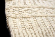 画像6: 60s Lord Paul 編み柄 ハイネック ハーフジップ プルオーバー ウール混 ニット セーター ナチュラル L (6)