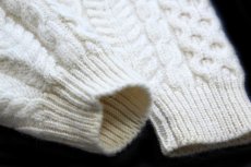 画像6: 90s アイルランド製 L.L.Bean ケーブル編み ウールニット セーター ナチュラル XL★フィッシャーマン (6)