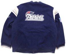 画像2: 00s Reebokリーボック NFL Patriots キルティングライナー メルトン ウールスタジャン 紺 3XL★特大 (2)