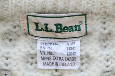画像4: 90s アイルランド製 L.L.Bean ケーブル編み ウールニット セーター ナチュラル XL★フィッシャーマン (4)