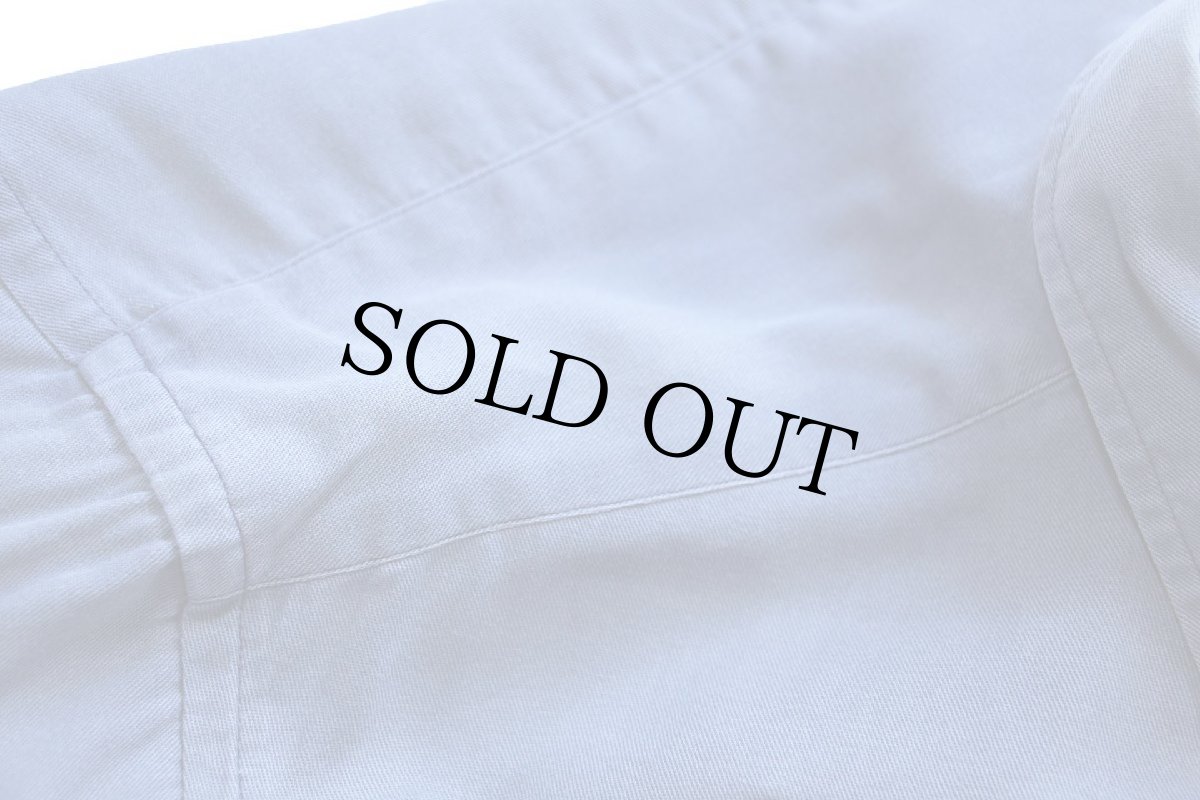 画像6: 90s USA製 ラルフローレン ワンポイント ボタンダウン コットンシャツ ブルーグレー フェード (6)