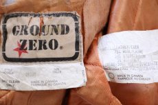 画像5: 90s カナダ製 GROUND ZERO FLIGHT GEAR 刺繍 キルティングライナー メルトン ウール 袖革スタジャン S (5)