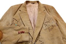画像3: 80s Levi'sリーバイス スタッズ カスタム 2つボタン コーデュロイ テーラードジャケット 茶★ブレザー (3)