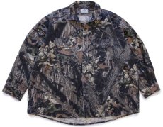 画像1: 80s USA製 MOSSY OAK BREAK UP リアルツリーカモ シャモアクロスシャツ 特大 (1)