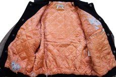 画像6: 90s カナダ製 GROUND ZERO FLIGHT GEAR 刺繍 キルティングライナー メルトン ウール 袖革スタジャン S (6)