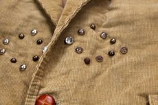 画像7: 80s Levi'sリーバイス スタッズ カスタム 2つボタン コーデュロイ テーラードジャケット 茶★ブレザー (7)