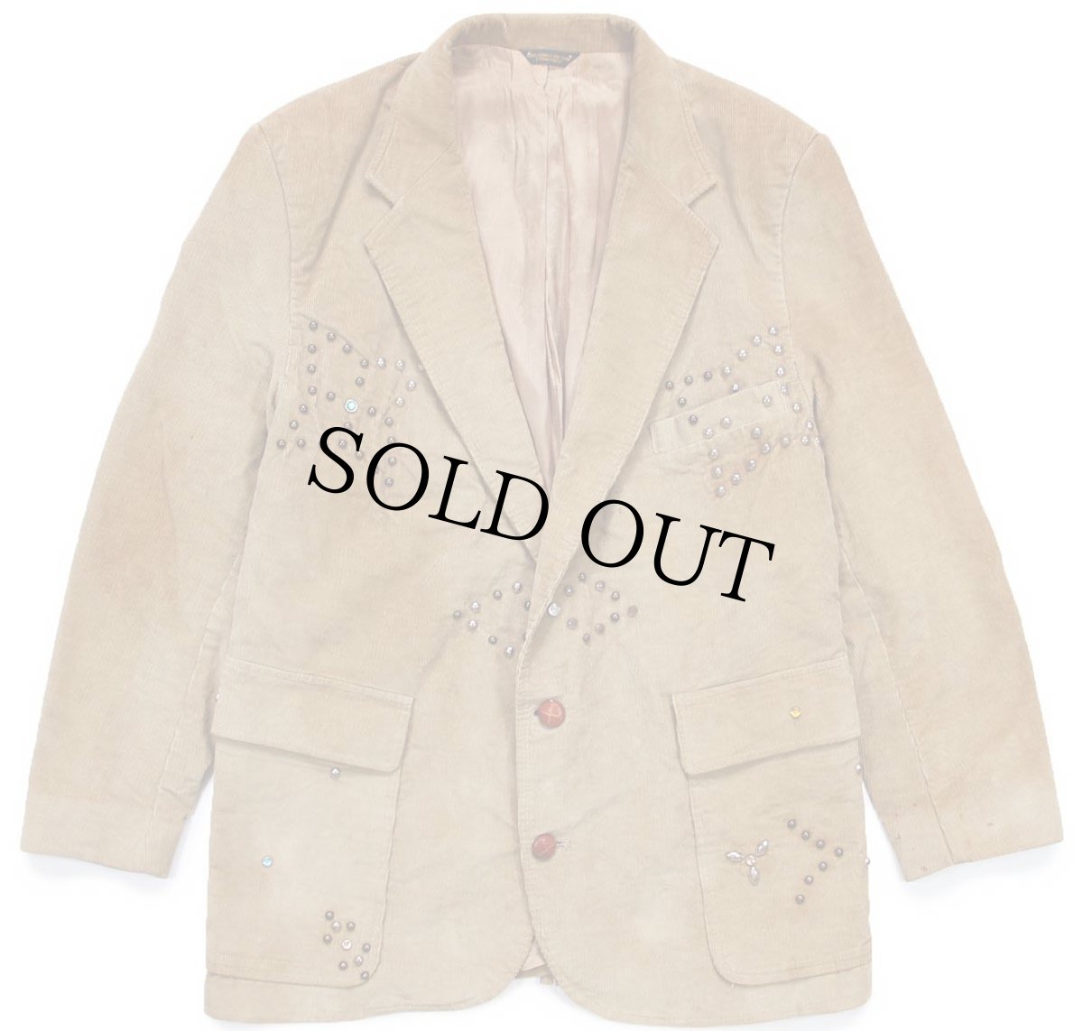 画像1: 80s Levi'sリーバイス スタッズ カスタム 2つボタン コーデュロイ テーラードジャケット 茶★ブレザー (1)