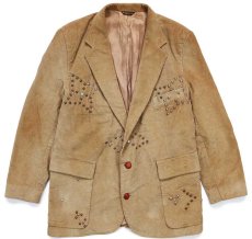 画像1: 80s Levi'sリーバイス スタッズ カスタム 2つボタン コーデュロイ テーラードジャケット 茶★ブレザー (1)