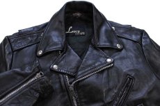 画像3: 70s Lesco LEATHERS キルティングライナー ダブルライダース レザージャケット 黒 (3)