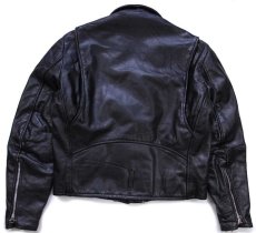 画像2: 70s Lesco LEATHERS キルティングライナー ダブルライダース レザージャケット 黒 (2)