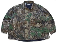 画像1: 80s USA製 Gander Mountain リアルツリーカモ キルティングライナー シャモアクロスシャツ カスタム 4XL★超特大 (1)