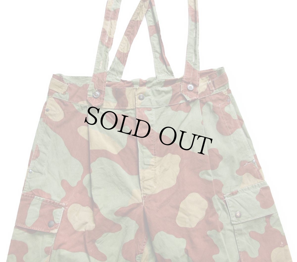 画像1: 60s イタリア軍 サンマルコカモ コットン カーゴ パラトルーパー オーバーパンツ W39★C (1)