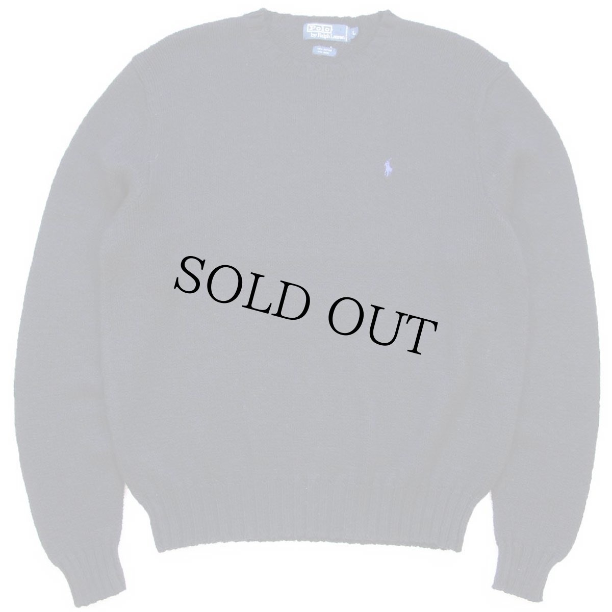 画像1: 90s ポロ ラルフローレン ワンポイント コットン×ウールニット セーター ブラック L (1)