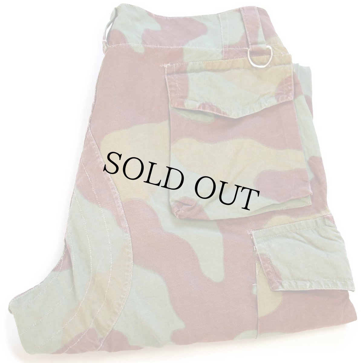 画像1: 60s イタリア軍 サンマルコカモ ワンタック コットン カーゴ パラトルーパーパンツ W36 (1)