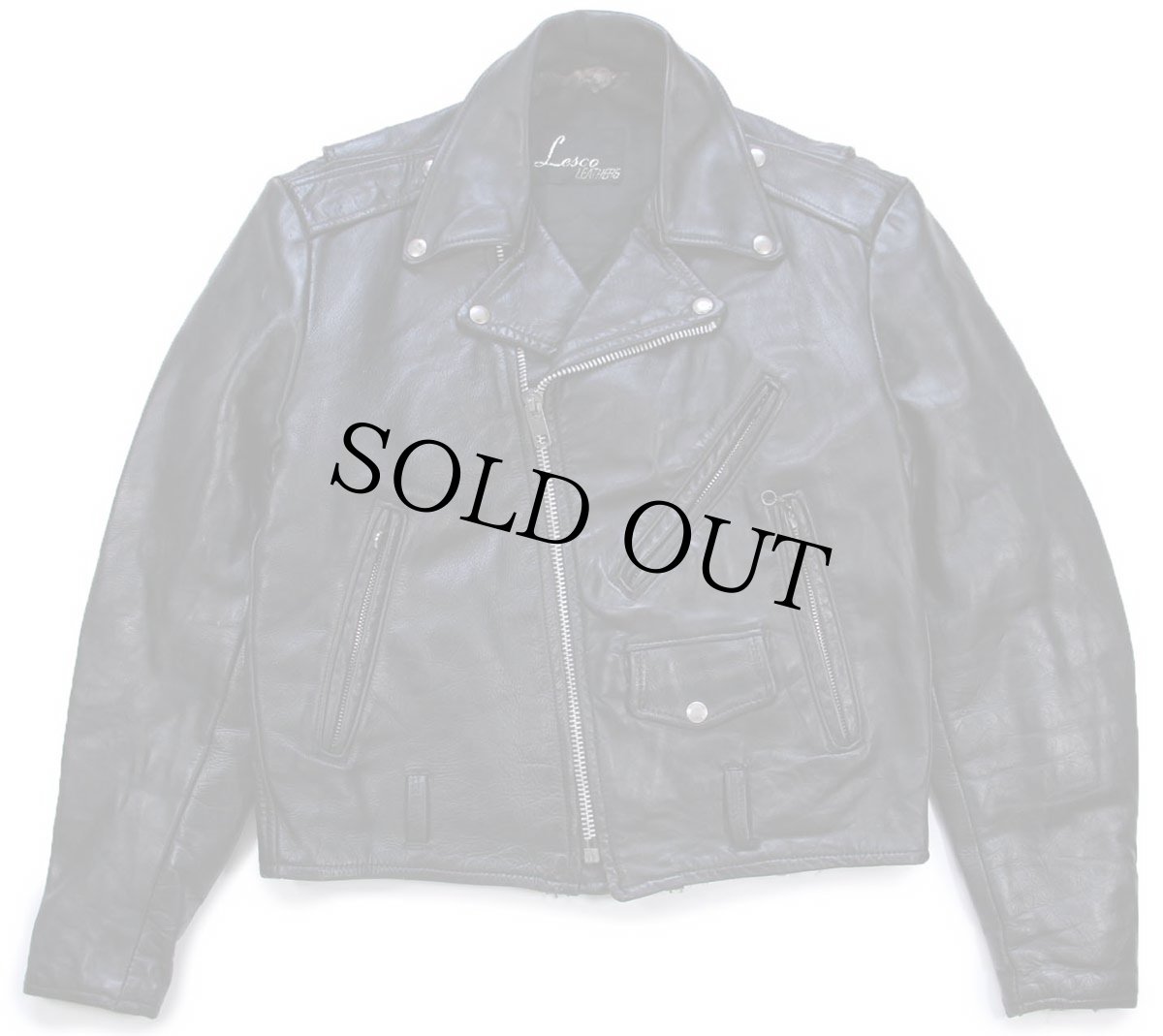 画像1: 70s Lesco LEATHERS キルティングライナー ダブルライダース レザージャケット 黒 (1)