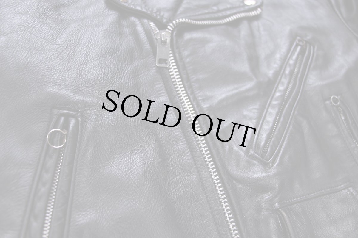 画像6: 70s Lesco LEATHERS キルティングライナー ダブルライダース レザージャケット 黒 (6)