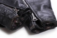 画像9: 70s Lesco LEATHERS キルティングライナー ダブルライダース レザージャケット 黒 (9)